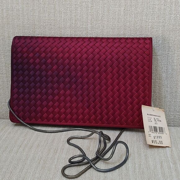 Bloomindales Woven Flap Clutch Shoulder Bag Vintage NWT - Picture 11 of 11